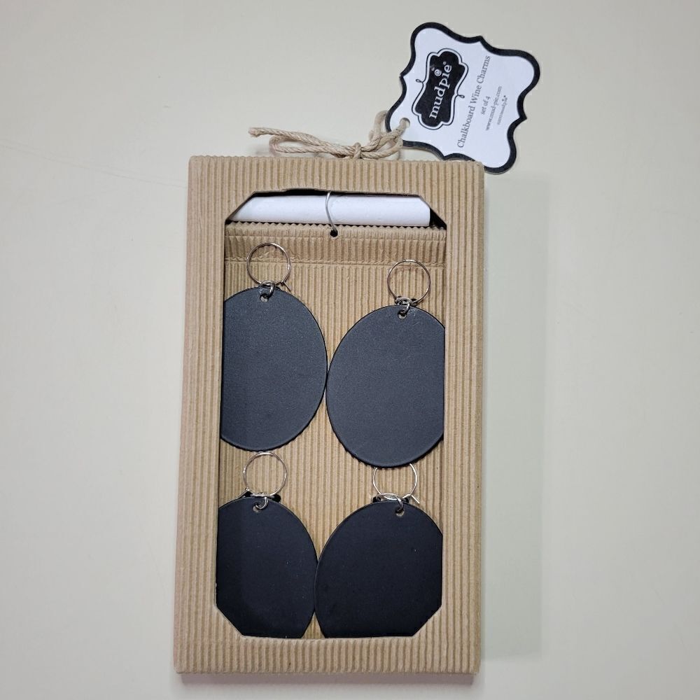 Mud Pie Chalkboard Wine Charm Set